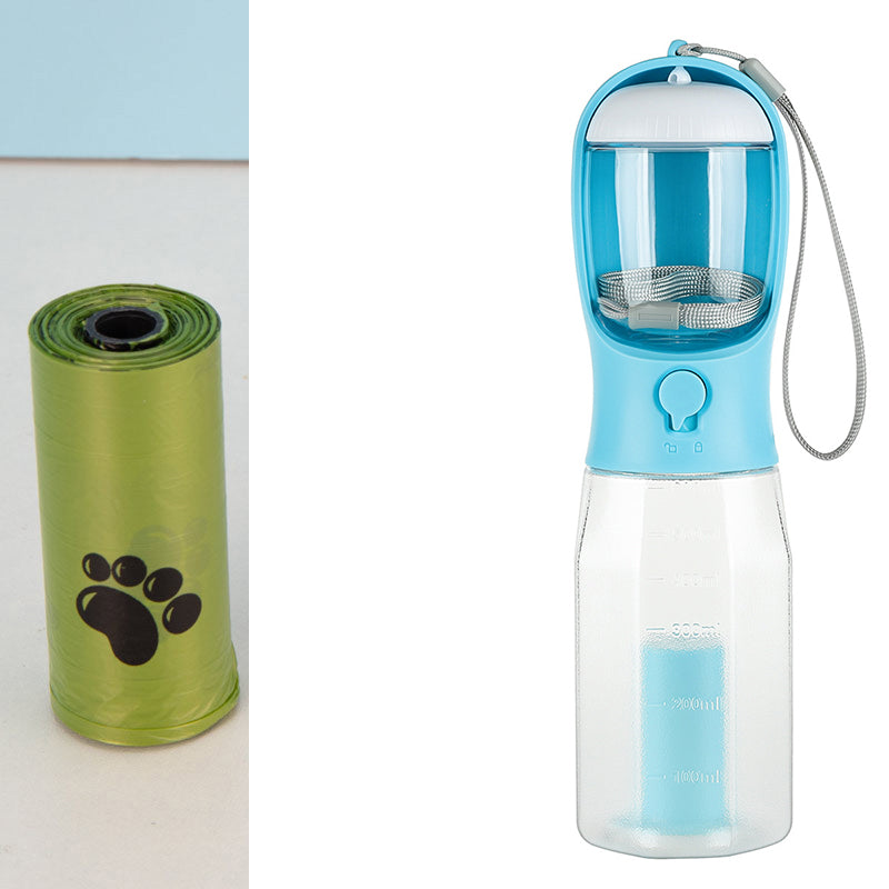 3-in-1- Wasserspender, Futter, Kotbeutelspender
