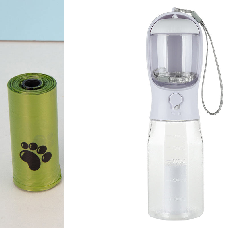 3-in-1- Wasserspender, Futter, Kotbeutelspender