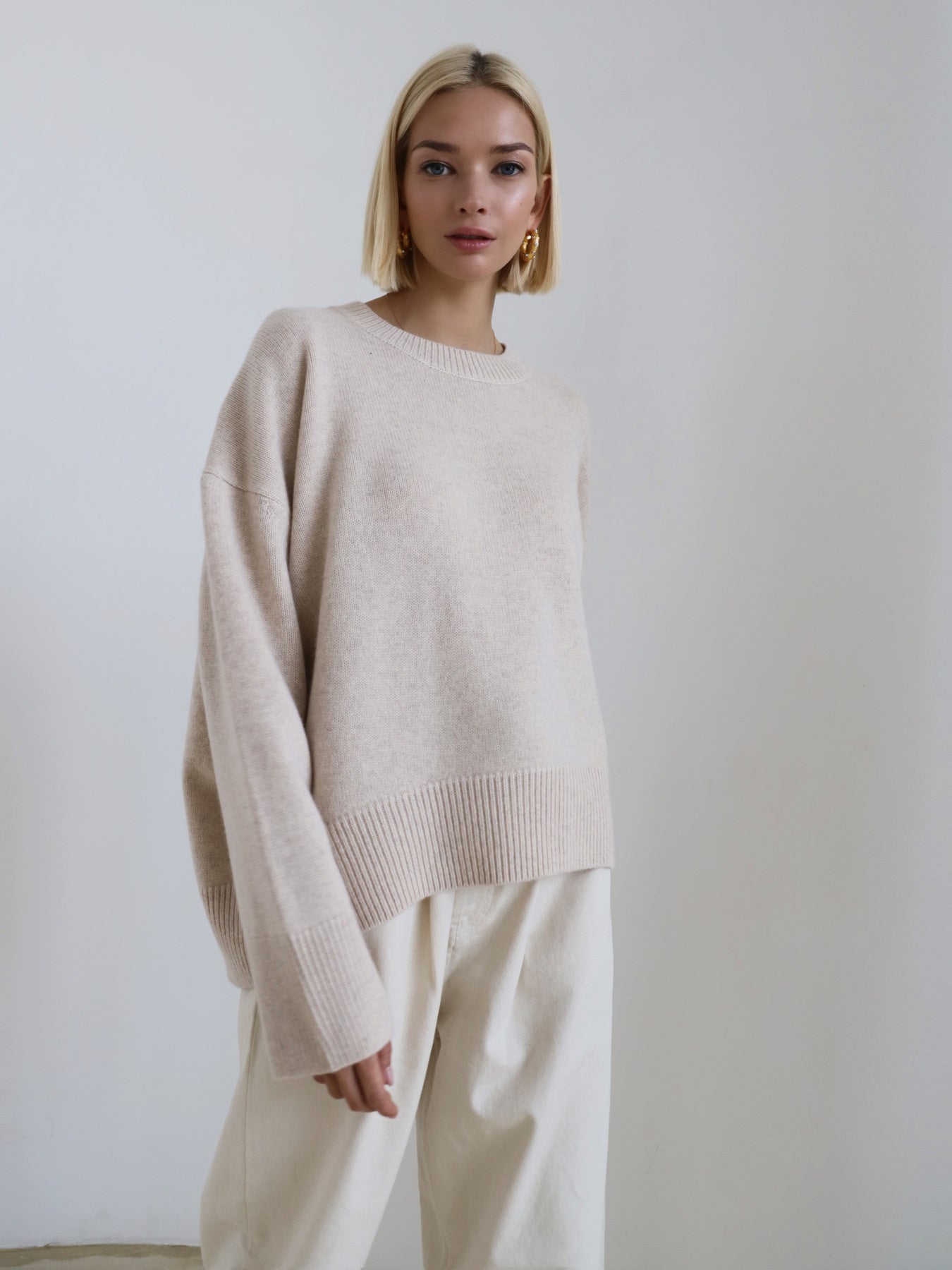Dicker, lockerer Damen-Strickpullover