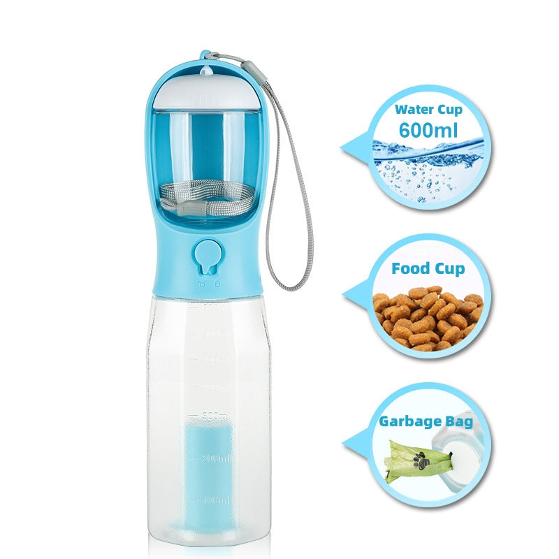 3-in-1- Wasserspender, Futter, Kotbeutelspender